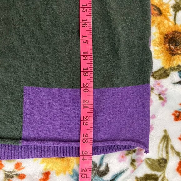 Zaket & Plover Sweater Womens XS Gray Cotton Cashmere Colorblock Gray Purple - Picture 6 of 6